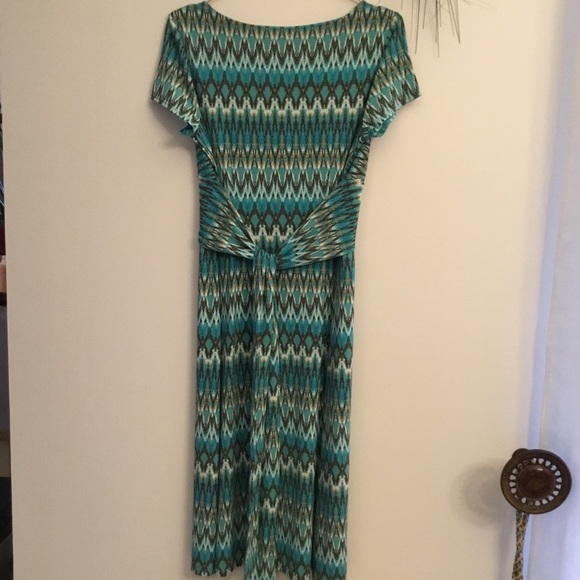 💙💚BCBGMAXAZRIA Ikat Chevron Print Dress - Picture 5 of 8